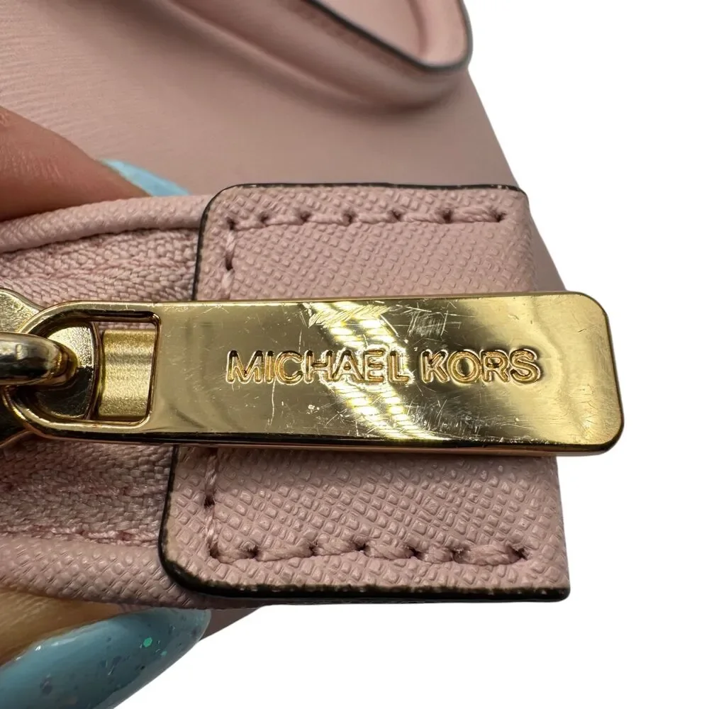 Michael Kors Selma Medium Satchel Blossom Pink Saffiano Crossbody - Picture 13 of 16